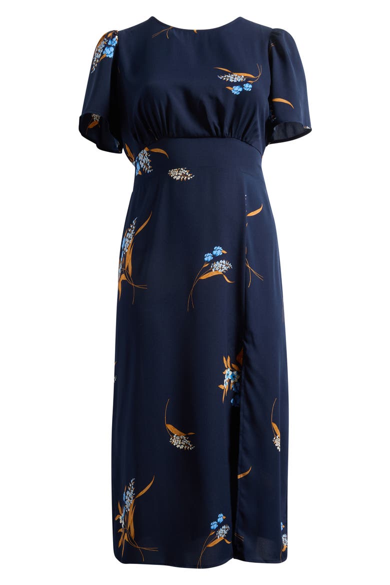 Dusk Bloom Floral Fit & Flare Midi Dress