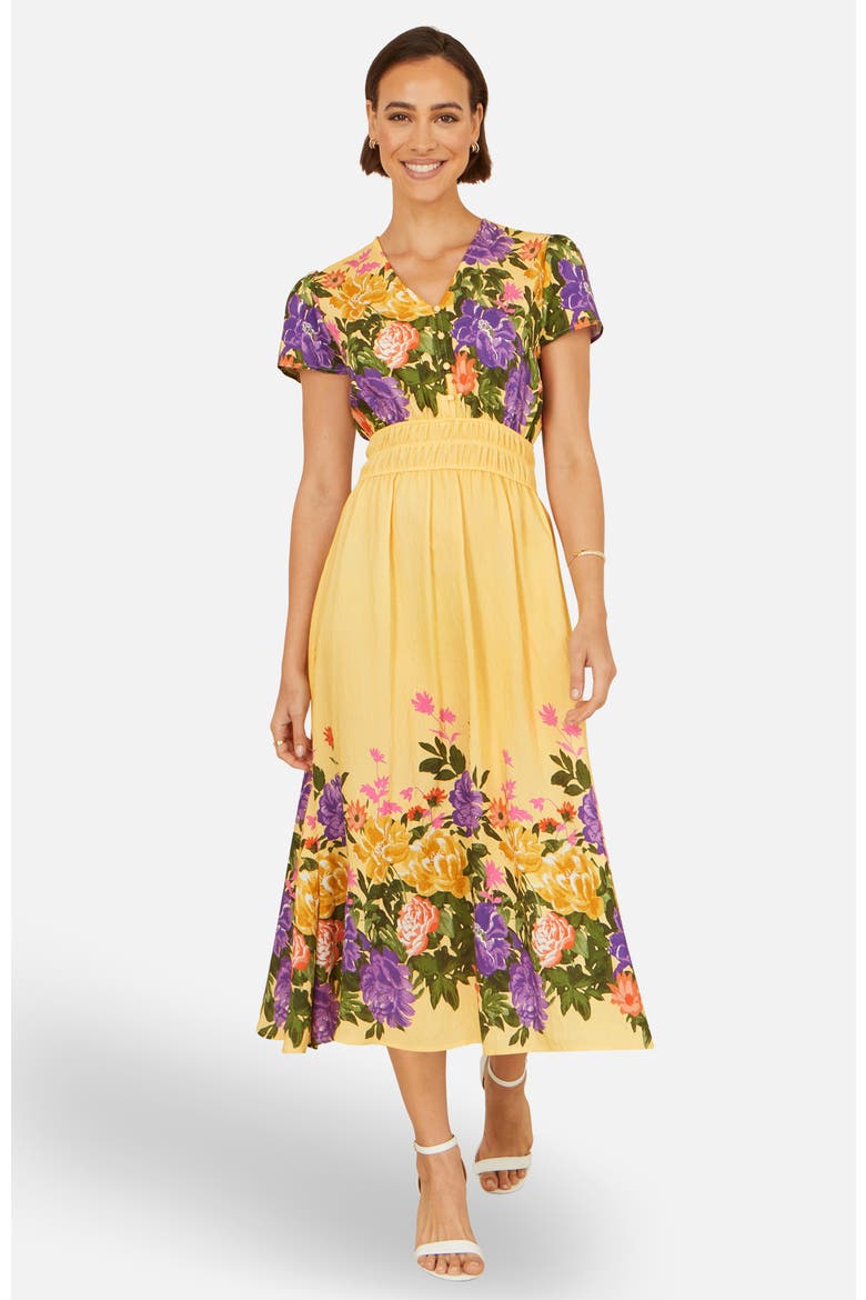 Floral Mirror Print Midi Dress
