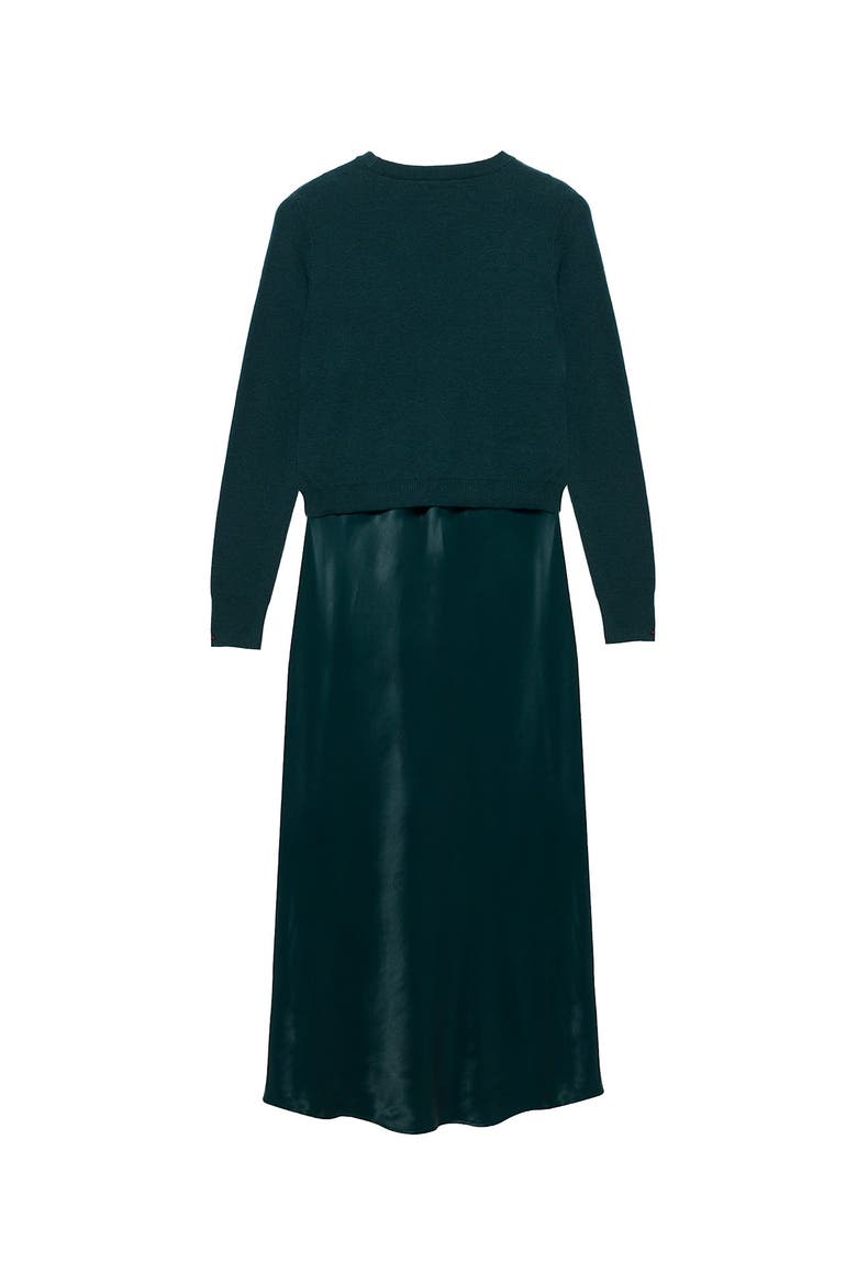 Layered Satin Midi Dress