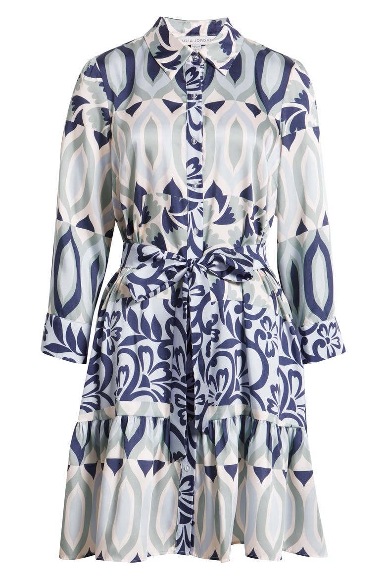 Mixed Print Mini Shirtdress