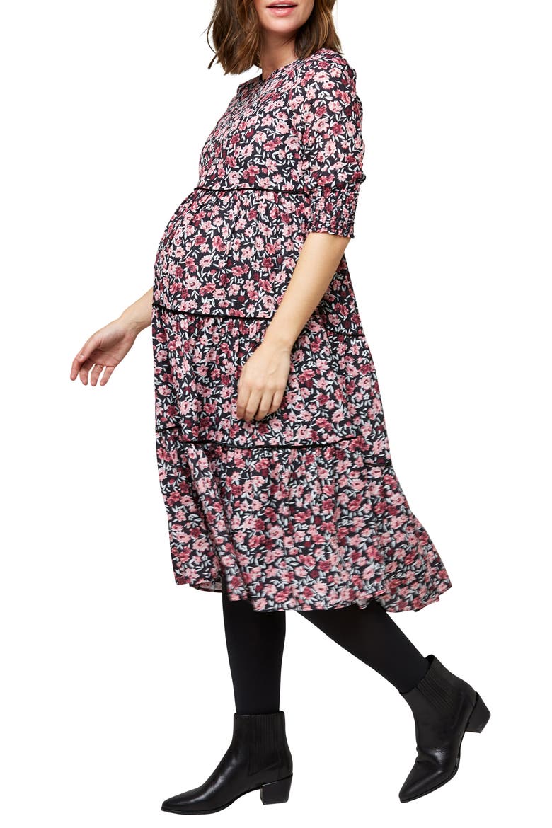 Aurora Floral Crepe Maternity Dress
