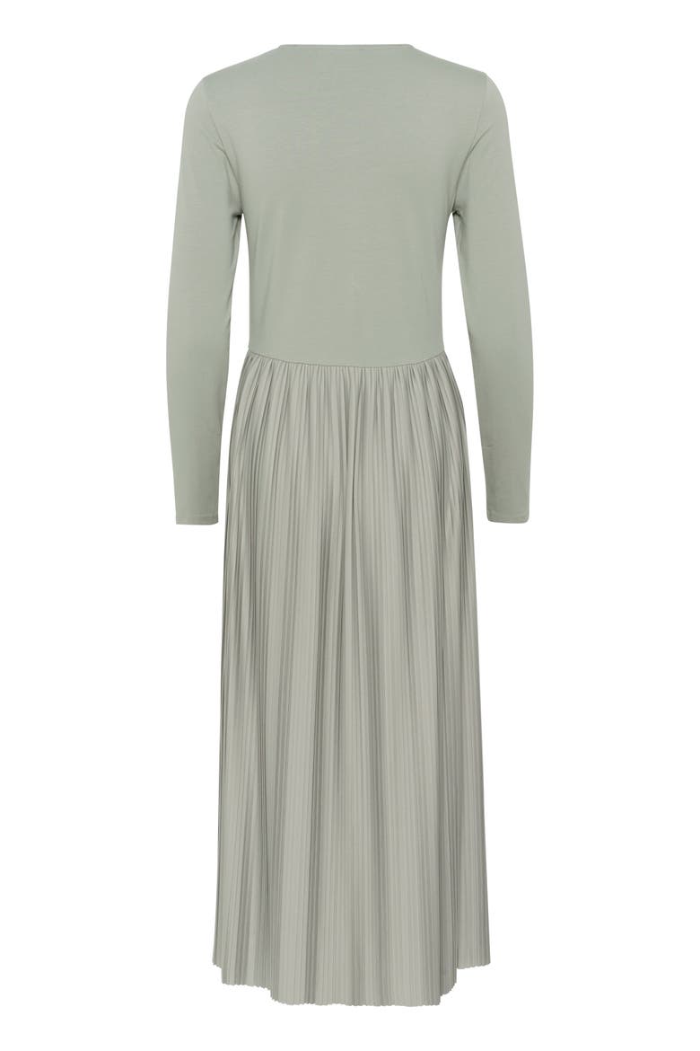 Simone Plisse Long Sleeve Maxi Dress