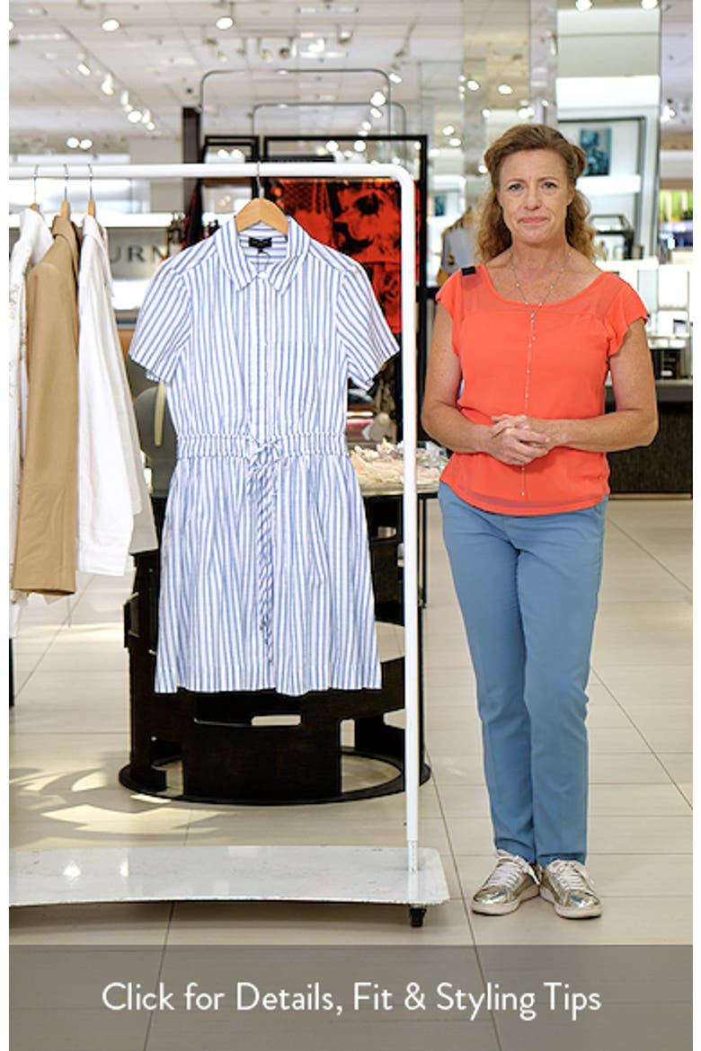 Prentiss Tie Waist Cotton Mini Shirtdress