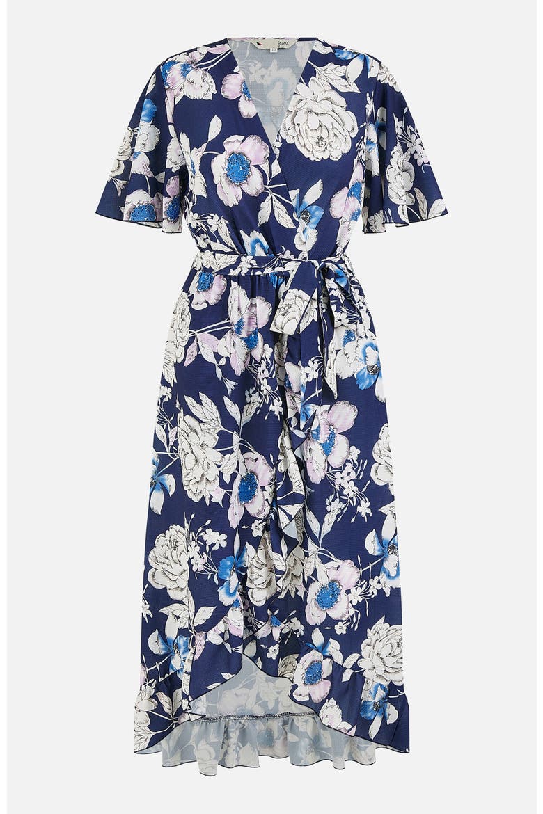 Floral Midi Wrap Dress