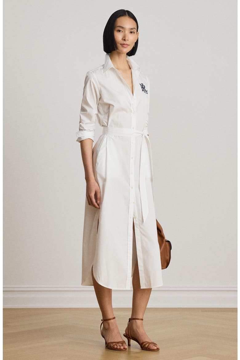 Amity Chest Logo Tie Waist Maxi Shirtdress