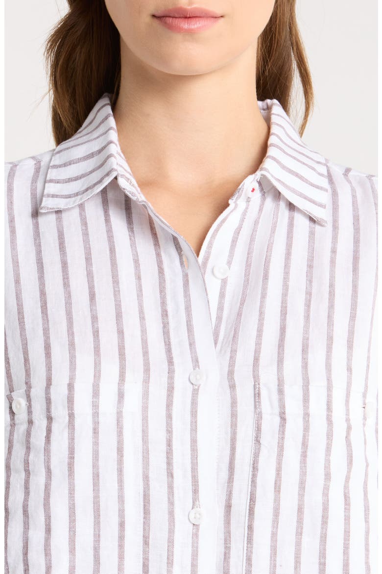 Getaway Stripe Linen Minidress Cover-Up