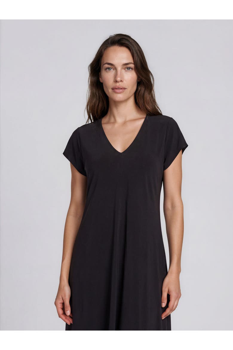 Manebili V-Neck Draped Midi Dress