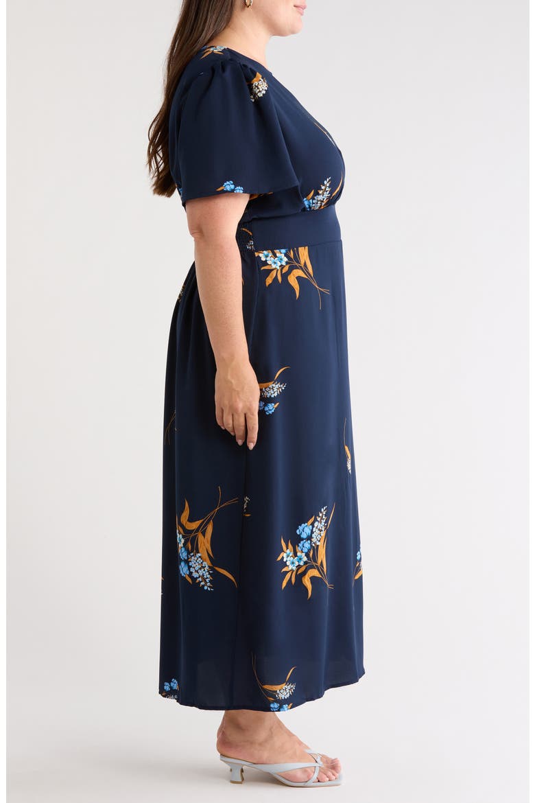 Dusk Bloom Floral Fit & Flare Midi Dress