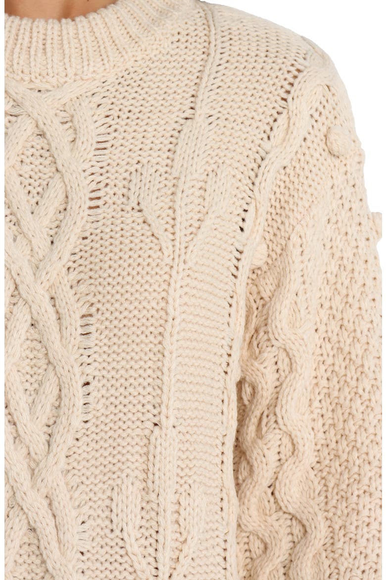 Mona Cable Stitch Long Sleeve Sweater Minidress