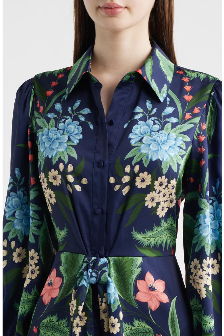 Floral Print Long Sleeve Maxi Shirtdress