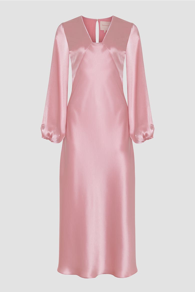 Amori Long Sleeve Satin Midi Dress