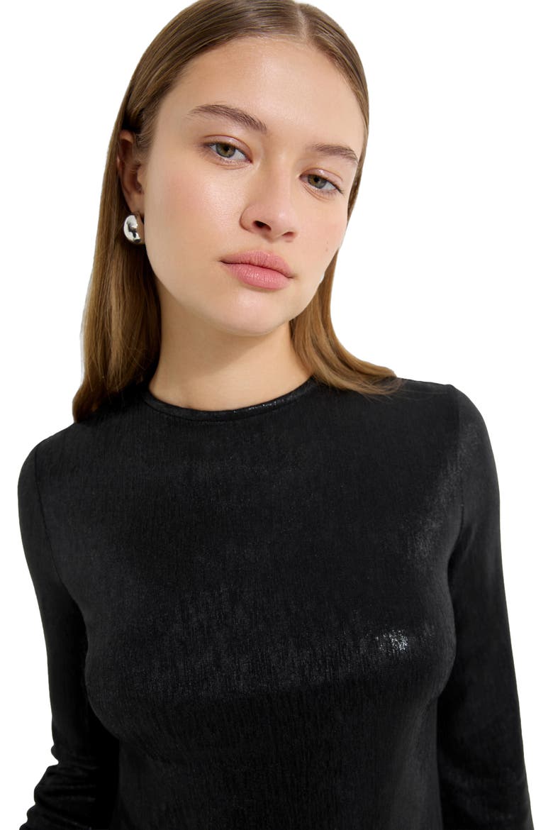 Adya Metallic Long Sleeve Minidress