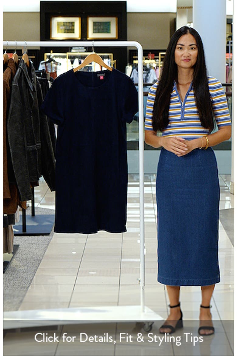 Faux Suede Paneled Shift Dress