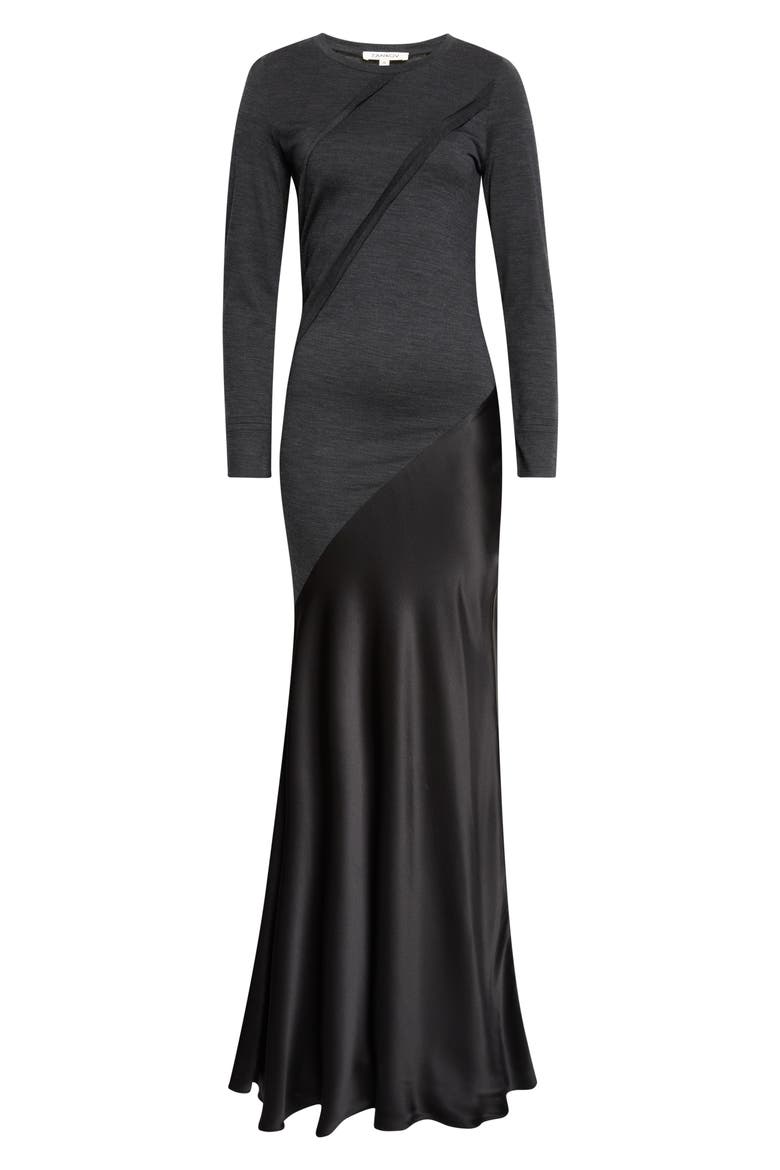 Agathe Long Sleeve Wool & Silk Maxi Dress
