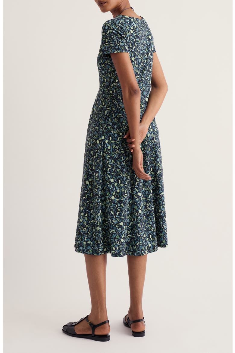 Veronica Print Stretch Organic Cotton Jersey Midi Dress