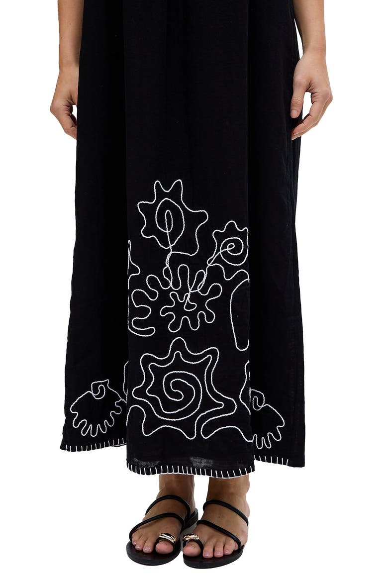 Candy Tabard Embroidered Hem Midi Dress