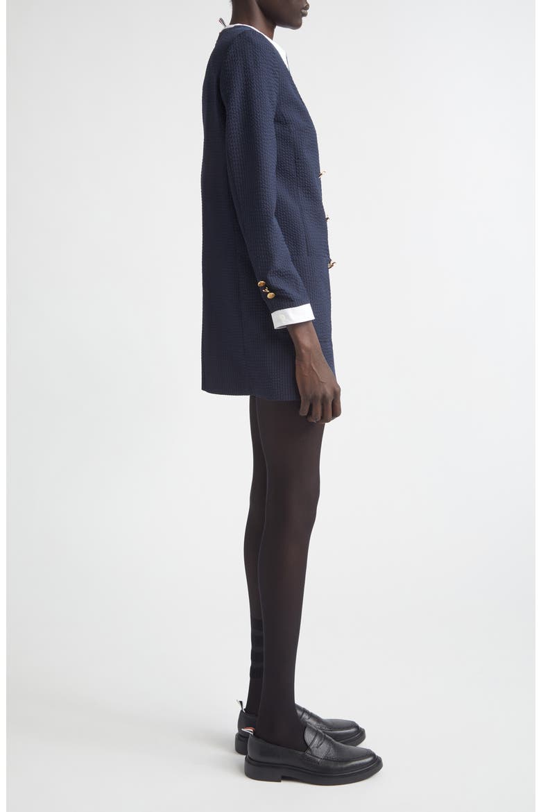 Trompe l'Oeil Mixed Media Long Sleeve Minidress