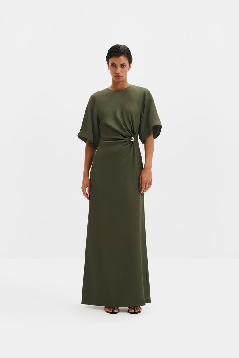Zilla Brooch Detailed Maxi Dress