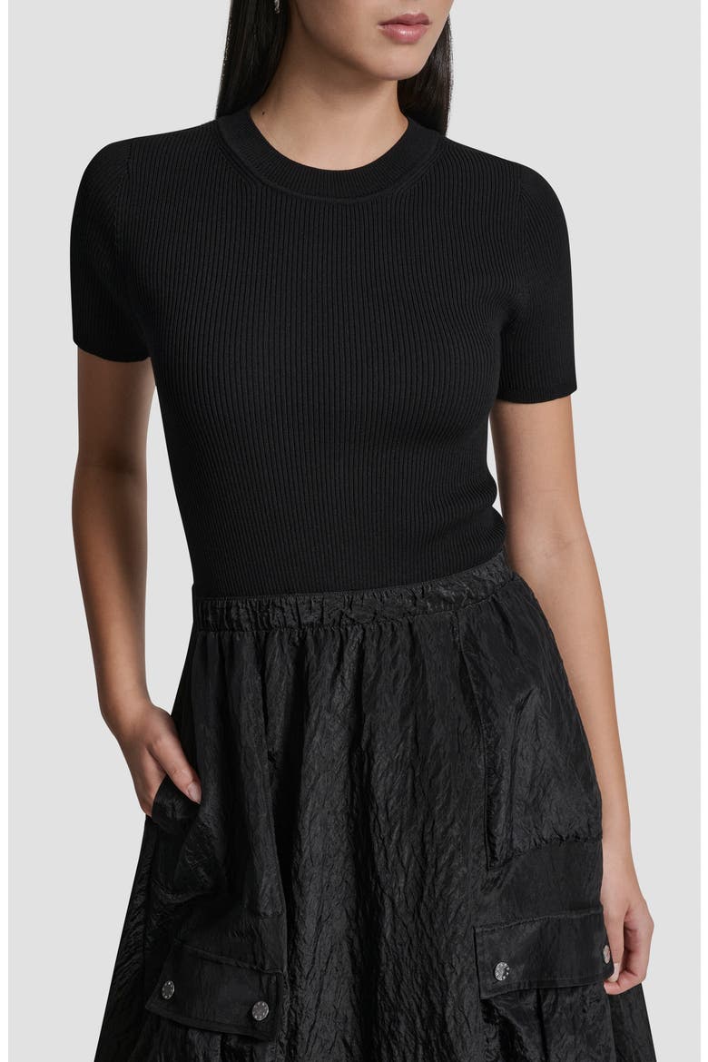 Mixed Media Cargo Pocket Midi Dress
