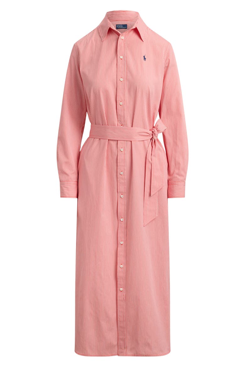 Tie Waist Long Sleeve Maxi Shirtdress
