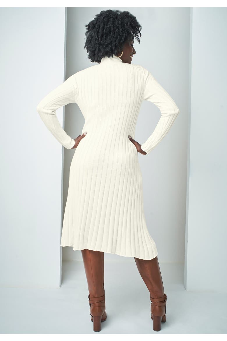 Mock Neck Midi Sweater Dress