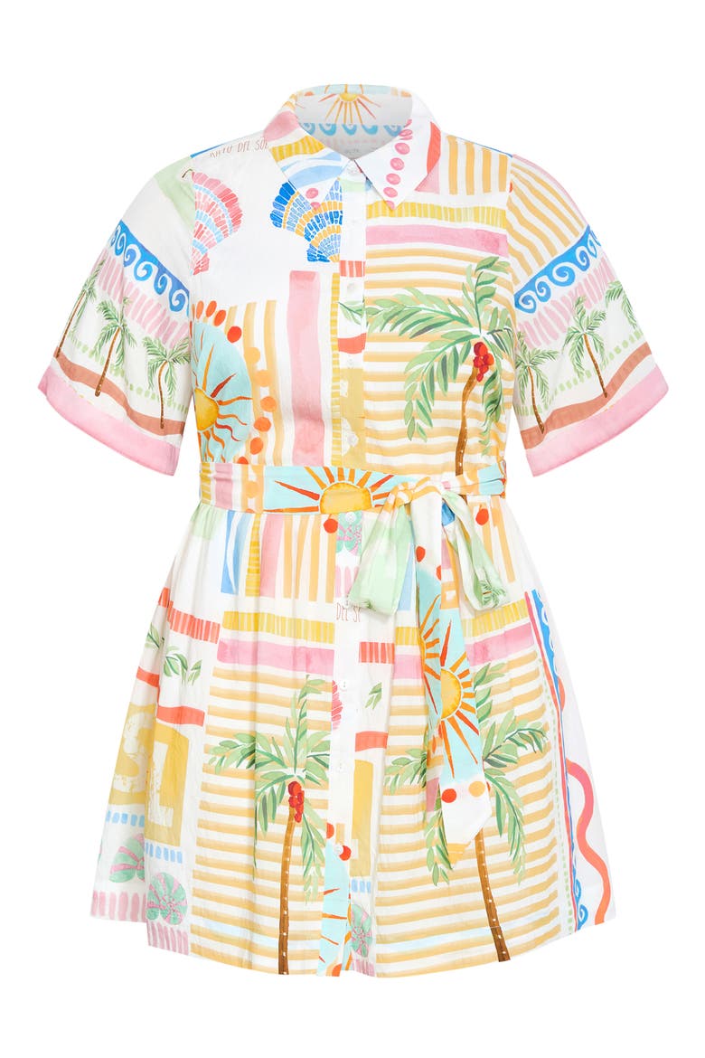 Lia Tie Waist Mini Shirtdress