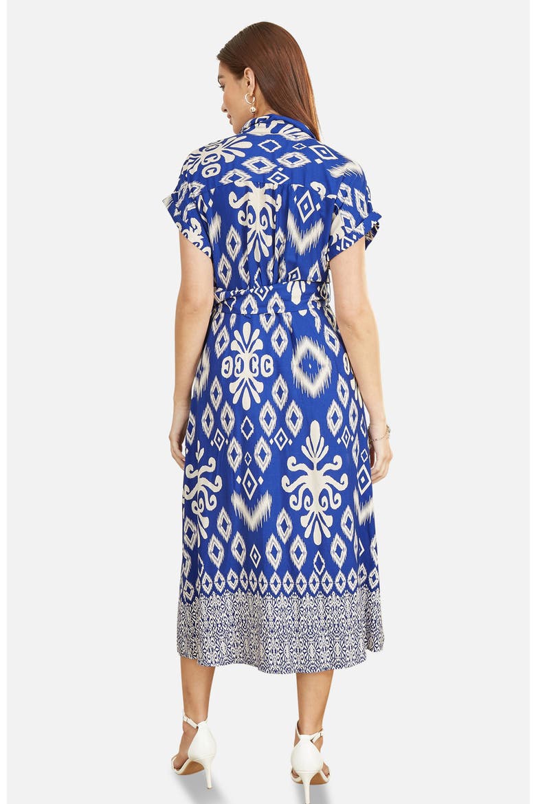 Geo Print Relaxed Midi Shirt Dress
