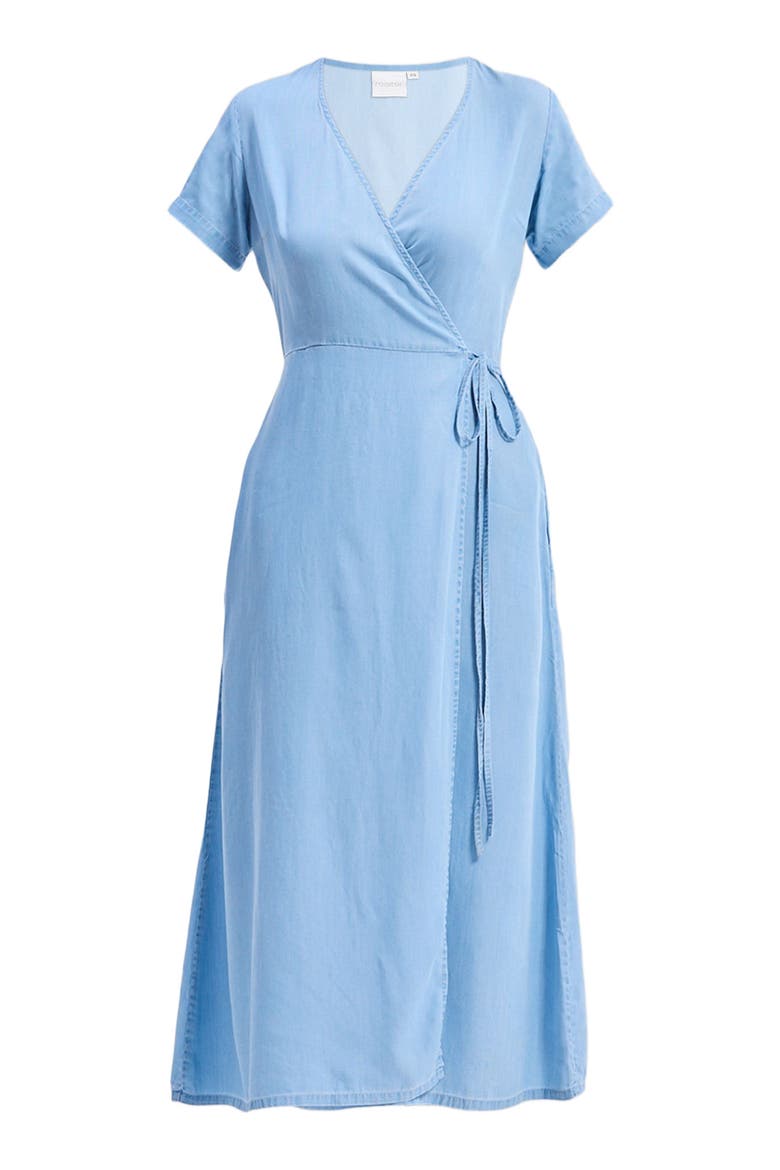 Maxi Wrap Dress in Light Blue