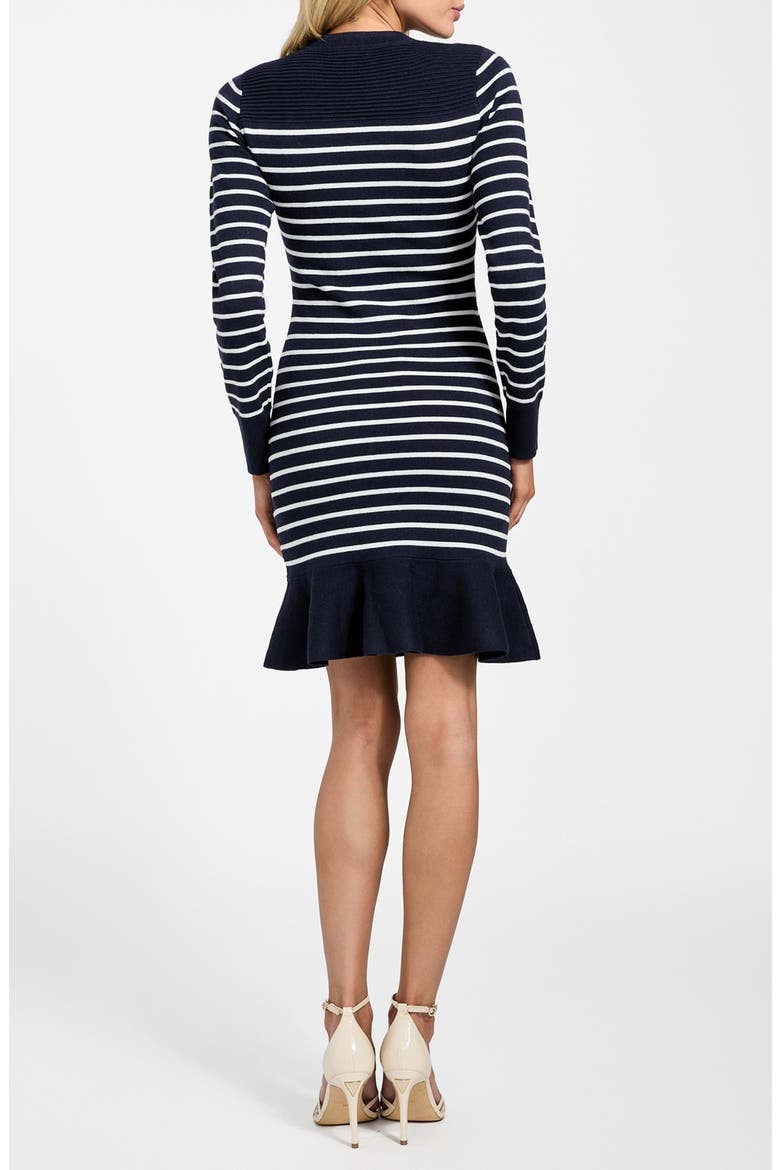 Helen Stripe Long Sleeve Sweater Dress