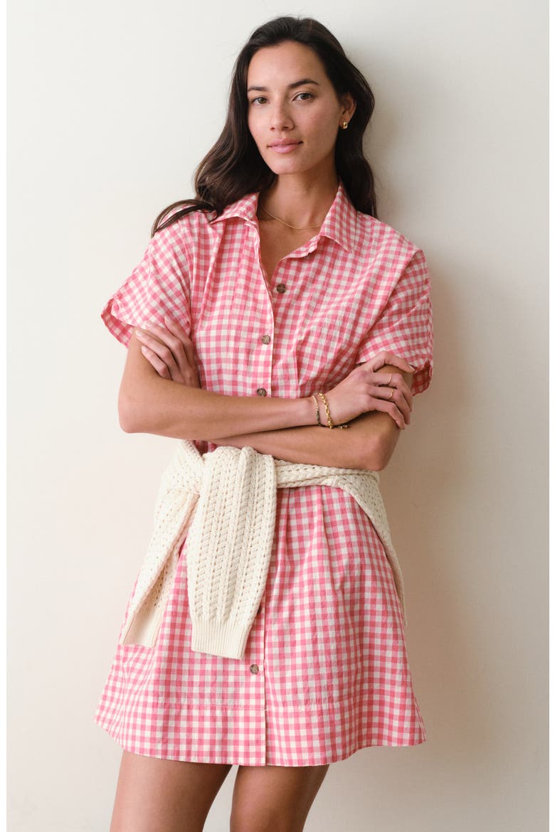 Nova Pima Cotton Gingham Mini Shirtdress