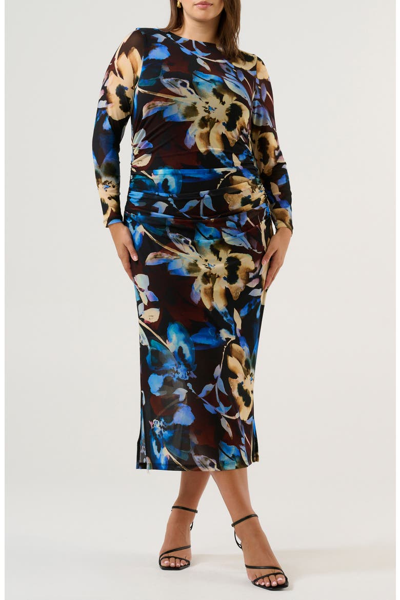 Cleo Ruched Long Sleeve Body-Con Maxi Dress