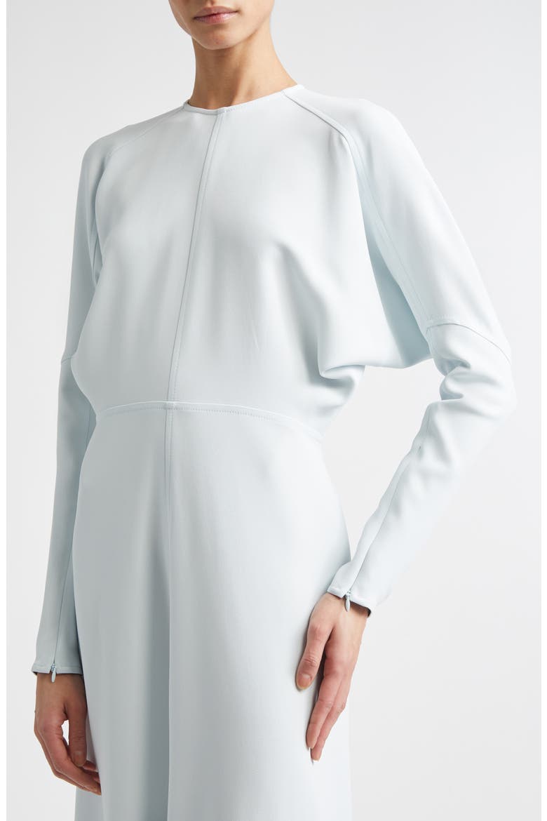 Long Sleeve Stretch Crepe Midi Dress