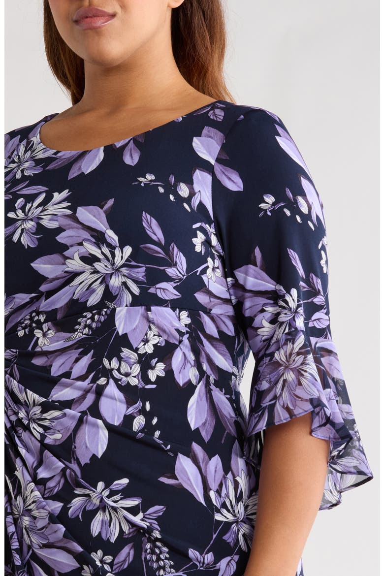 Bell Sleeve Faux Wrap Dress