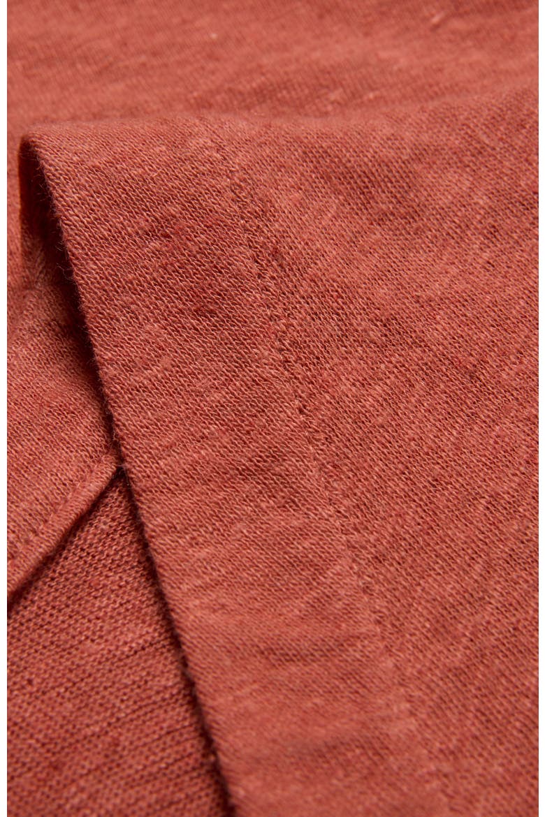 Linen Blend V-Neck Midi Dress