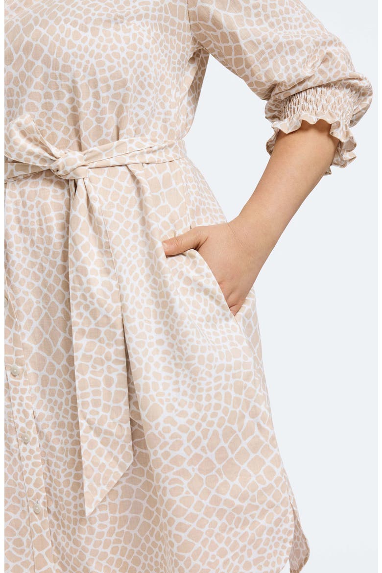 Abby Belted Linen Blend Shirtdress