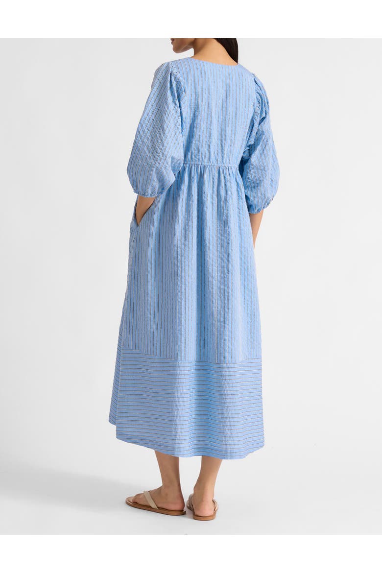Stripe V-Neck Midi Dress