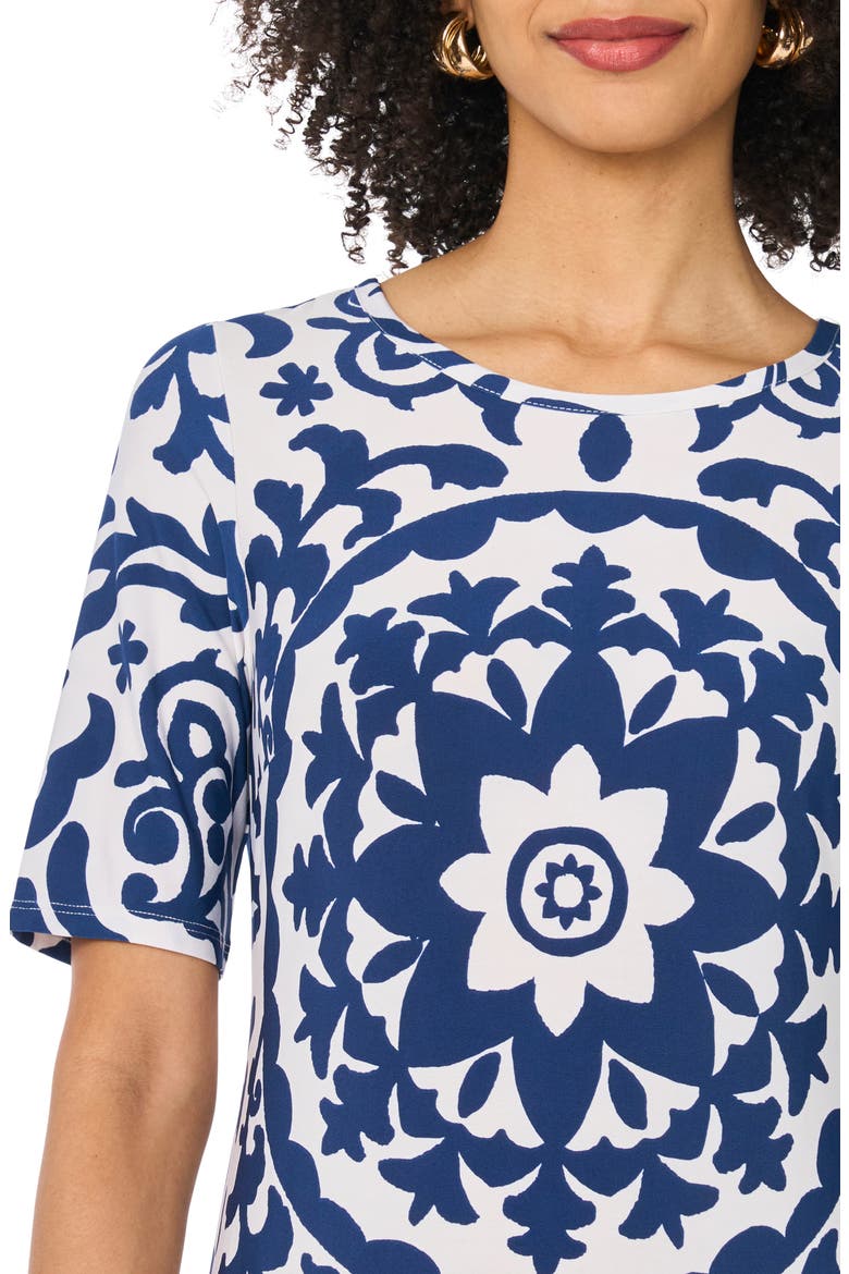 Print Crewneck Maxi Dress
