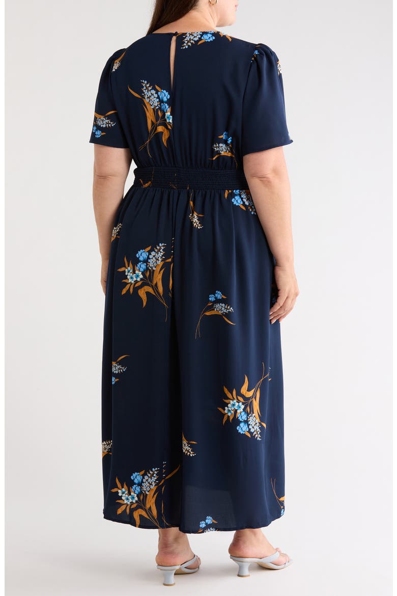 Dusk Bloom Floral Fit & Flare Midi Dress