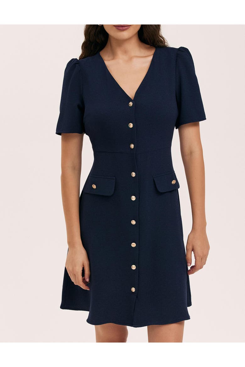 Lucille Crepe Button Front Mini Dress
