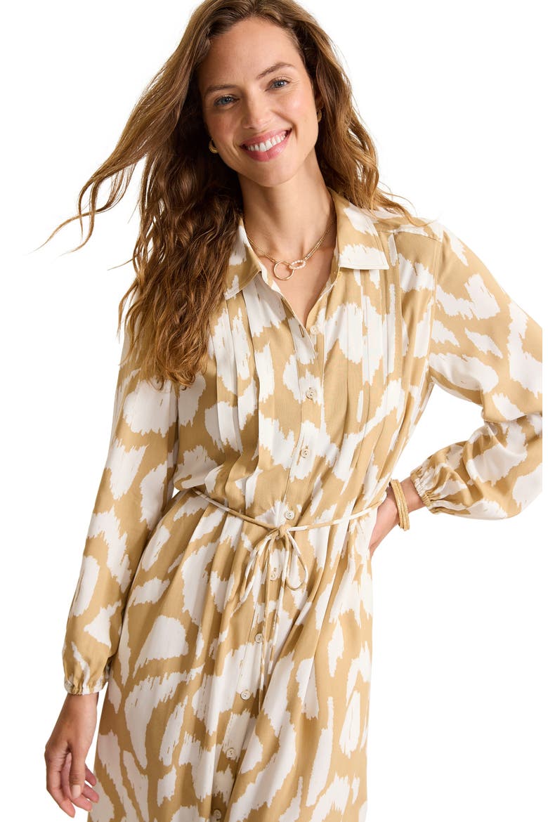 Inlet Ikat Long Sleeve Midi Shirtdress