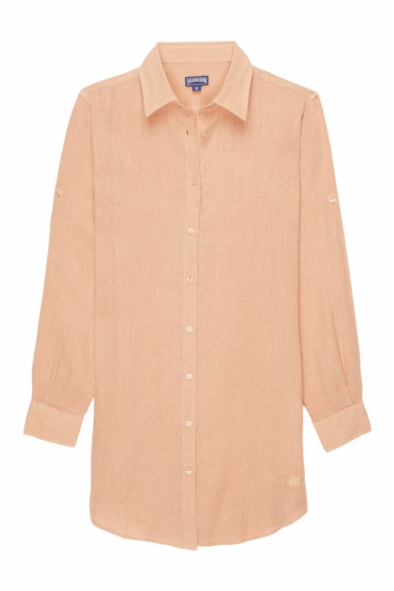 Women's Solid Linen Shirt Dress