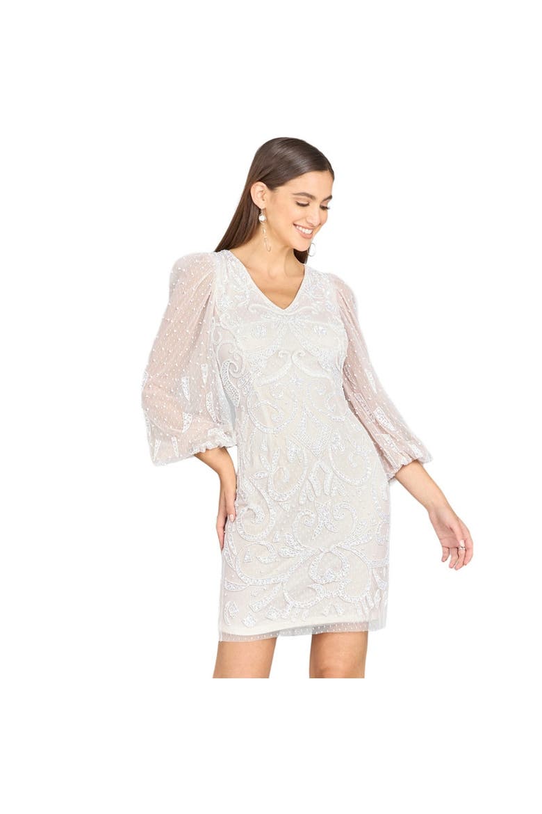V-Neck, Balloon Sleeve Bridal Mini