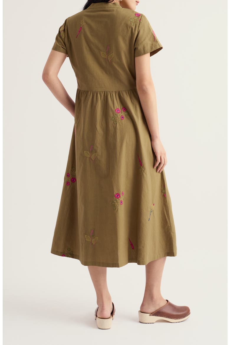 Fowen Embroidered Organic Cotton Midi Dress