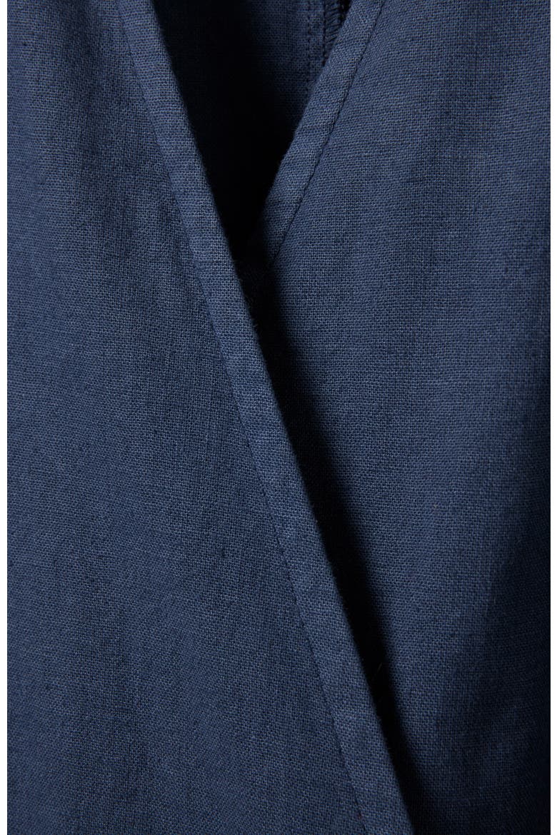 Luxurious Linen Wrap Midi Dress