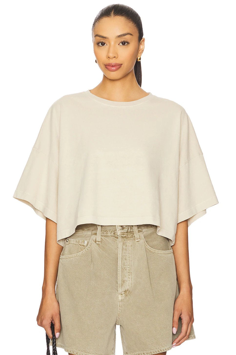 AGOLDE Arli Tee in Brown Rice - Image 1