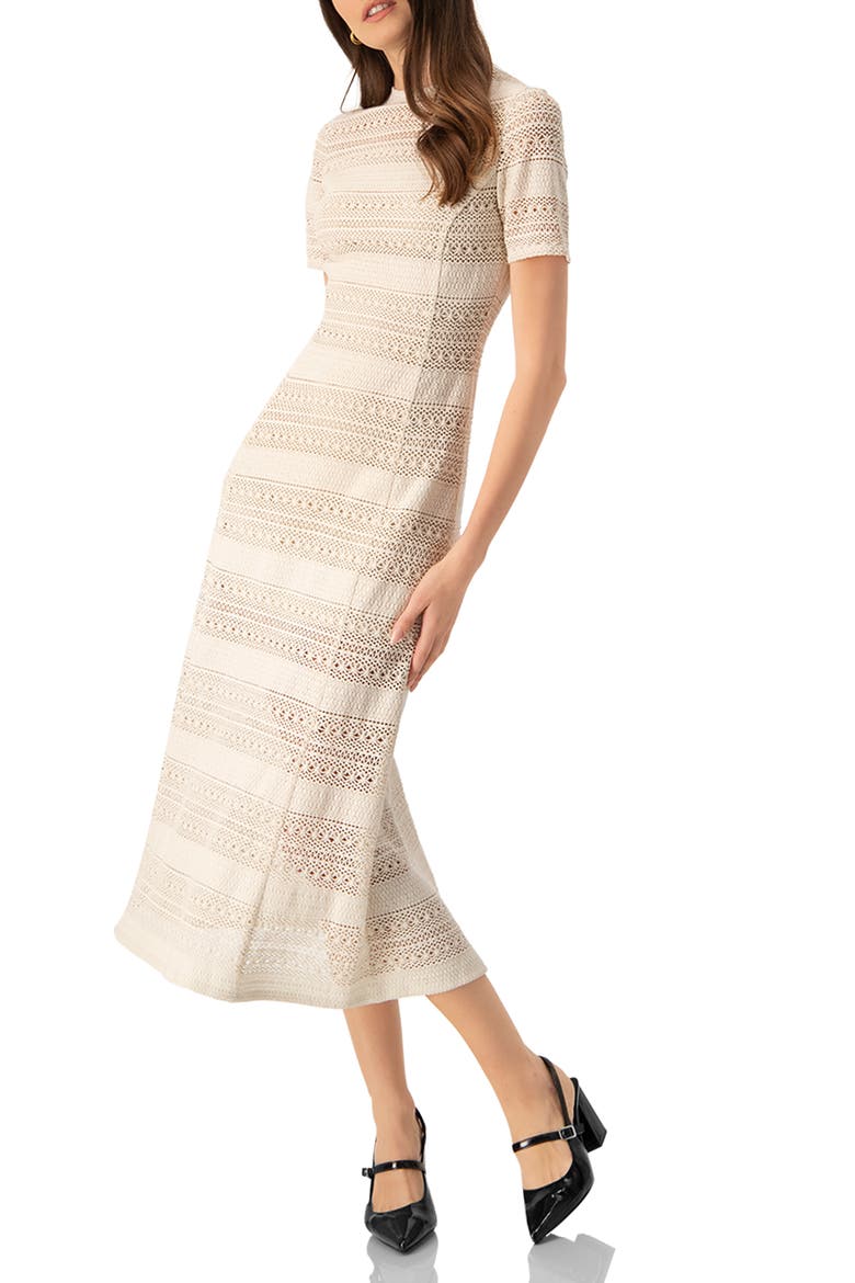 Midi Crochet Striped Dress