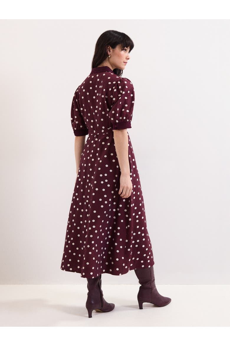 Delphine Printed Puff Sleeve Midi Dress