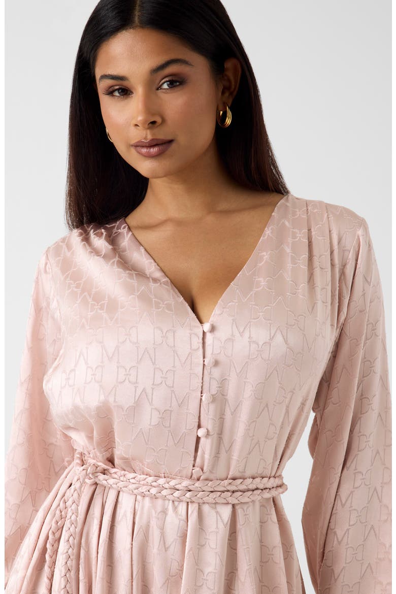 Hadil Logo Monogram V-Neck Minidress