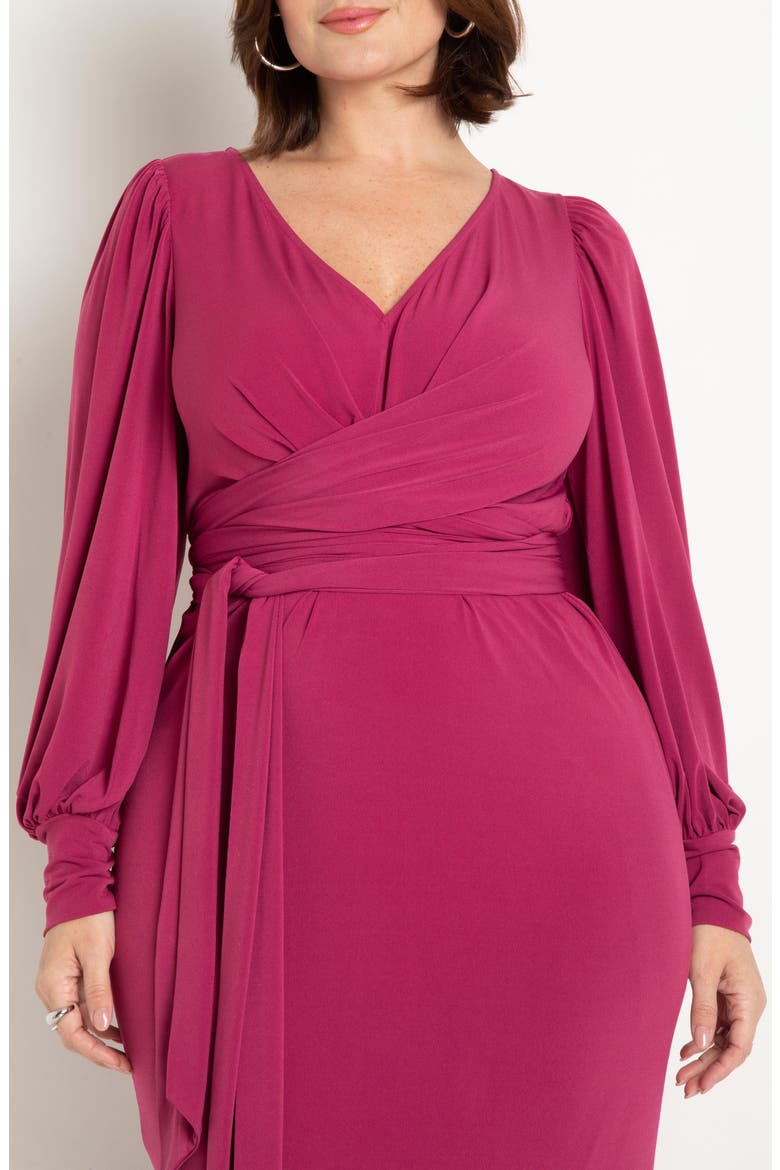 Cross Front Long Sleeve Dress