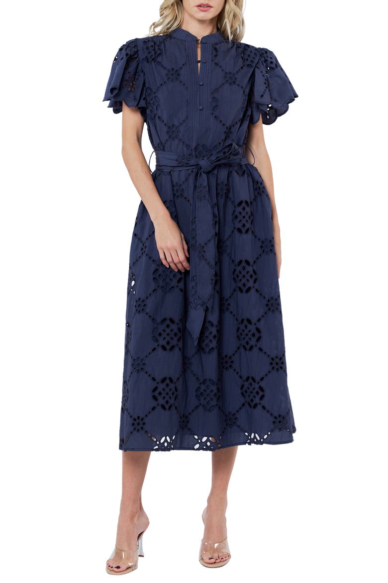 Willa Eyelet Lace Midi Shirtdress